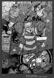 2025 3_toes 4_toes 5_fingers absurd_res anal_fluids anthro ass avian bird black_and_white bodily_fluids bottomwear brick_(nsfuwu4) claws clothed clothed_anthro clothed_female clothed_male clothing comic covering covering_face dialogue english_text feet female finger_claws fingers footprint footwear fully_clothed fully_clothed_anthro fully_clothed_female fully_clothed_male group hi_res hyena lagomorph leporid male mammal monochrome monster multiple_scenes mustelid musteline nsfuwu4 owl paranoid pawprint rabbit reno_(nsfuwu4) scared shocked shorts socks speech_bubble spots stirrup_socks talons text toes torn_bottomwear torn_clothing torn_shorts true_musteline weasel worried