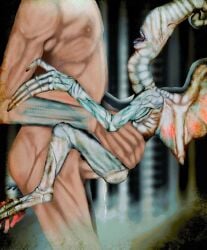 absurd_res alien biomechanical body_horror deformed demon duo eyeless fairy female hi_res horror_(theme) human humanoid interspecies lost-wanderer male male/female mammal monster monster_on_male penetration sex teratophilia unknown_species wings xenophilia