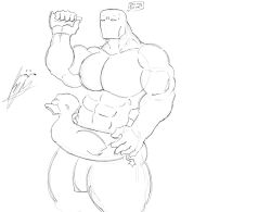 bara bara_body floatie full_body gay grizzl1beat muscular muscular_male original_character sketch sketch_page