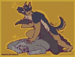 andromorph andromorph/male anthro binturong canid canine canis doggy_style domestic_dog duo from_behind_position fucked_silly fur_grab german_shepherd herding_dog hi_res intersex intersex/male male male/male mammal murkwater.monster nonbinary_(lore) onomatopoeia pastoral_dog penetration rough_sex sex sound_effects tail tail_grab text trans_(lore) vaginal_penetration viverrid