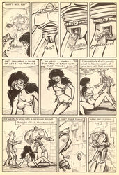 1girls 2boys banging black_hair cherry_poptart_(comic) comic comic_page dialogue ellie_dee female glasses hairy_pussy larry_welz legs_apart legs_spread paperboy pubic_hair ribbon robot robot_boy robot_penis robotic_penis straight_hair tank_top_only top_only twintails wall_sex