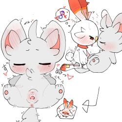 1:1 2025 anthro anus aroused barely_visible_genitalia barely_visible_vulva biped bipedal_feral blush blushing_profusely body_blush breath censored censored_genitalia censored_vulva cheek_tuft chest_tuft clitoris closed_eyes cutaway digital_drawing_(artwork) digital_media_(artwork) duo ear_blush expression_cutaway facial_tuft female feral fluffy fluffy_tail front_view fur furrowed_eyebrows gender_symbol gender_symbol_penetration generation_5_pokemon generation_8_pokemon genitals grey_body grey_fur head_tuft heart_reaction heart_symbol hi_res in_heat inner_ear_fluff interspecies japanese_text lewd_symbolism male male/female minccino nintendo obscured_mouth onomatopoeia paws penetration penile penile_penetration penis pictographics pink_penis pokemon pokemon_(species) red_body red_fur sakaniyame scorbunny scut_tail sequence sequential_arrow sex shaking shocked short_tail simple_background sleep_sex sleeping sound_effects symbol tail tail_motion tailwag text tongue tongue_out tremble_lines trembling tuft vaginal_penetration vowelless vowelless_sound_effect vulva vulva_blush white_background white_body white_fur zzz
