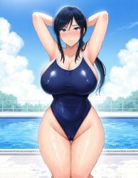 1girls 2d after_swimming ai_generated arms_behind_head arms_up ass ass_cheeks beautiful beautiful_body beautiful_female beautiful_girl beautiful_woman beauty belly_button_visible_through_clothing big_ass big_breasts big_butt big_hips big_thighs bigger_breasts blue_eyes blue_hair blue_swimsuit blush breasts bust busty busty_female busty_woman child_bearing_hips curvy curvy_body curvy_female curvy_figure curvy_waist curvy_woman cute cute_female cute_girl embarrassed enigmata eyebrows female firm-ass firm_ass firm_breasts focus gorgeous hair_up hand_on_head hourglass_body hourglass_figure hourglass_figured_female huge_ass huge_breasts huge_bust huge_butt light-skinned_female light_skin long_hair looking_at_viewer magumbos mature mature_female navel_visible_through_clothes one-piece_swimsuit open_mouth ponytail pool pool_ladder pussy pussy_peek round_butt sexy sexy_body sexy_female sexy_girl sexy_woman shiny_clothes shiny_skin swimsuit takamine_ayako thick thick_ass thick_breasts thick_butt thick_hips thick_legs thick_thighs tight_clothing tight_fit tight_swimsuit toshoshitsu_no_kanojo_seiso_na_kimi_ga_ochiru_made very_long_hair visible_pussy voluptuous voluptuous_body voluptuous_female voluptuous_woman waist wet wet_body wet_skin wide_hipped_female wide_hips wide_thighs