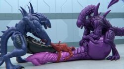 2026 3d 3d_(artwork) alien alien_(franchise) anal anal_sex anthro aquatic argonian back_spikes balls big_knot big_muscles big_penis biped black_penis blue_body bodily_fluids bulge cum cum_on_leg cum_on_penis deezar_(snakehead404) digital_media_(artwork) erection feather_hair feathers fish flared_penis gangbang genital_fluids genitals grin group group_sex half-closed_eyes hand_on_penis hi_res holding_leg horn huge_cock huge_knot hugging_penis humanoid_genitalia humanoid_penis hunched_over hybrid hyper hyper_genitalia hyper_knot hyper_penis inside karkhar knot laboratory leg_pull looking_pleasured lying male male/male male_xenomorph microsoft muscular muscular_male narrowed_eyes nude on_back on_penis open_mouth orgasm_face penetration penile penis penises_touching pseudo_hair purple_body purple_penis red_balls red_body red_penis red_scales reptile ridiculous_fit scales scalie sex shark side_view size_difference smaller_penetrated smile snakehead404 snekkuu spiked_penis spikes spikes_(anatomy) spread_legs spreading standing stomach_bulge tapering_penis the_elder_scrolls trio unusual_anatomy unusual_genitalia unusual_penis xenomorph
