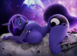 3d 3d_(artwork) absurd_res anthro boots breasts clothing equid equine female footwear friendship_is_magic hasbro hi_res hooves-art horn horse mammal my_little_pony mythological_creature mythological_equine mythology pony princess_luna_(mlp) shoes solo space unicorn