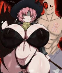 1boy 1female 1girls 1male artist_name axe big_breasts breasts breasts_bigger_than_head buff_male corrupted corruption couple forsaken_(roblox) half-dressed half_naked jane_doe_(forsaken) jane_doe_(roblox) john_doe_(forsaken) john_doe_(roblox) muscular muscular_male naked_female naked_male no_sex nude nude_female red_eyes roblox roblox_game robloxian source_request thick_thighs unknow0936_(artist)