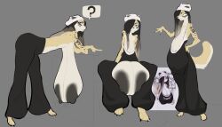anthro areola big_areola big_breasts breasts casual_exposure clothed clothing cowhour felid female hanging_breasts hi_res huge_areola ineffective_clothing leopard looking_at_viewer mammal nipple_outline no_bra pantherine reference_image sagging_breasts solo topless