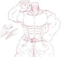 bara bara_body bottomwear bottomwear_only gay grizzl1beat muscular muscular_male pants posing sketch sketch_page tongue tongue_out topless topless_humanoid topless_male