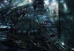 absurdly_detailed_composition commentary_request indoors light_rays loaded_interior moonbeam moonlight night no_humans original scenery train train_station_platform variant_set yamao0920