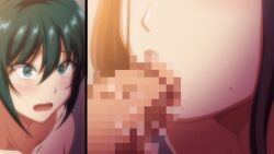 10s 1boy 2019 2girls animated aqua_eyes blush bunnywalker censored classroom fat_male fat_man fellatio female green_eyes green_hair hasegawa_akane long_hair male mind_control multiple_girls nipples nude onlookers oral public_indecency saimin_seishidou sakagami_haruno school shiny_skin short_hair sidelocks split_screen straight surprised sweat t-rex_(animation_studio) tanaka_hajime_(saimin_seishidou) ugly_bastard