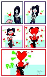 adventure_time breast_expansion elegant_dress emoji emoji_(race) emojification female hair_loss heart identity_death marceline skin_color_change transformation transformation_sequence wine