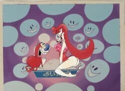 2014 adorable bimbo breasts deviantart human_version mouseren pantyshot redhead_female ren_and_stimpy rule63 short_dress spumco stimpsy stimpy