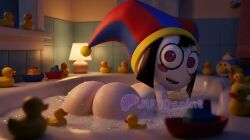 1girls 3d ai_generated ass bath bathing big_ass bubble_ass bubble_butt female female_focus female_only junosaint looking_back pomni pomni_(the_amazing_digital_circus) solo solo_female solo_focus tagme the_amazing_digital_circus water wet wet_ass wet_body wet_skin
