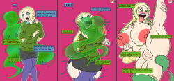 1girl 1girls 2026 2d 2girls anal anal_penetration big_boobs big_breasts big_thighs blonde blonde-haired_female blonde_female blonde_hair body_growth_(enlargement) boobs breasts busty clothing_damage dawn_(tdi) dialogue female female_focus growth hourglass_figure interspecies izzy_(tdi) large_areolae large_breasts long_hair naked nipples penetration possession ripped_clothing snake solo tagme total_drama:_revenge_of_the_island total_drama_(series) total_drama_island wide_hips yasudakojo
