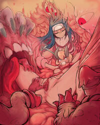 2girls areolae body_horror breasts double_(skullgirls) duo eldritch_horror female female_only horns humanoid imminent_sex imperator-shiro impshii light-skinned_female light_skin multiple_girls nude pale_skin patty_(skullgirls) pussy skullgirls spread_pussy tentacle_pit vagina