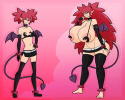 ass_expansion barefoot before_and_after bimbo bimbofication breast_expansion demon demon_girl demon_horns demon_tail demon_wings disgaea etna female female_only hair_growth huge_ass huge_breasts nipples thick_thighs tourin17 wide_hips