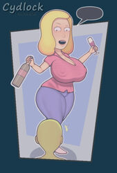 1boy 1girls anon beth_smith big_breasts blonde_hair blonde_hair_female curvy_figure cydlock female male milf open_mouth rick_and_morty thick_thighs visible_nipples