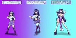 1girls 2d ass_expansion big_breasts bimbo bimbofication bradtanker3 brainwashing breast_expansion breasts cleavage english_text equestria_girls erect_nipples female friendship_is_magic hasbro high_heels hyper_bimbo identity_death iq_loss my_little_pony nipples platform_footwear platform_heels pokies purple_dress purple_hair rarity_(eg) rarity_(mlp) revealing_clothes shoes solo text thick_lips transformation_sequence wide_hips