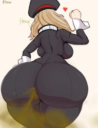 adomo ass atomboi_(artist) back big_ass big_breasts bodysuit camie_utsushimi fart fart_everywhere fart_fetish farting female full_of_gas hat hero_outfit_(mha) latex_suit long_hair my_hero_academia shiketsu_high_school_cap solo_female thick_thighs tight_clothing voluptuous wrist_cuffs