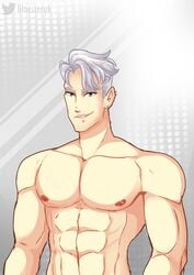 1boy bara big_muscles boy gay gay_sex hairy_male human male male_only muscular muscular_male nesteruk nipples nude nude_male original_character pecs smile white_body white_hair white_skin winx_club yaoi