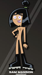 1girls accurate_art_style danny_phantom exposed_torso female female_only footwear innie_pussy neckwear nickelodeon nude oryononilocram sam_manson wristwear