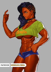 abs brazilian brazilian_female cessa dark-skinned_female dark_skin female large_breasts laura_matsuda muscular_female street_fighter underboob