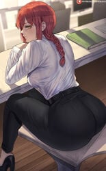 1girls ass ass_focus big_ass big_butt business_suit chainsaw_man female female_only high_heels huge_ass makima_(chainsaw_man) mappa shexyo shounen_jump