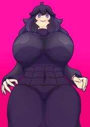 1girls @_@ big_breast big_breasts blush breast breast_apart breast_focus breasts breasts_apart breasts_focus bursting_breasts busty covered_breasts covered_nipples curvy dress female female_only goth hex_maniac huge_breasts large_breast large_breasts long_hair looking_down looking_down_at_viewer mature_female mujina627 nipples_covered pokemon pokemon_xy purple_dress purple_eyes purple_hair round_breasts smile soft_breasts solo solo_female tagme turtleneck unaligned_breasts