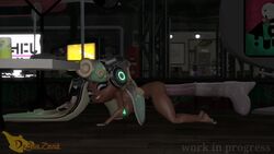 1girls 3d anal animated artist_logo cephalopod dark-skinned_female dark_skin disembodied_penis djinnzinnie glowing_nipples hanging_balls hanging_breasts headphones horsecock marina_(splatoon) no_sound octoling solo solo_female splatoon splatoon_2 stomach_bulge tagme tentacle_hair video watermark work_in_progress