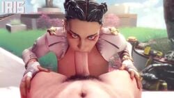 1boy 1girls 3d animated apex_legends big_penis black_hair blowjob braided_twintails brazilian breasts brown_hair caustic_(apex_legends) dark-skinned_female deep_blowjob deepthroat electronic_arts erection eye_contact fellatio female hands_on_lap irispoplar jd_sound_design large_penis latina light-skinned_male loba_(apex_legends) looking_at_viewer makeup male nude_male oral pale-skinned_male penis pov pubic_hair red_eyeshadow red_hair red_nails seductive_eyes sound source_filmmaker straight struggling_to_fit tagme throat_barrier throat_noise tight_throat two_tone_hair video yellow_eyes