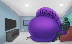 1boy anthro ball_expansion comic compression_clothing furry hammerspace huge_balls huge_cock hyper hyper_balls hyper_penis male penis_expansion sequence starrfluff