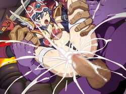 armor armpits arms_up bikini_armor broken_rape_victim caryo censored clothing crying cum cum_explosion cum_in_pussy cum_inside cum_on_body cum_on_face cum_on_upper_body cum_splatter defeated defeated_heroine dragon_quest dragon_quest_iii excessive_cum gloves helmet helpless huge_cock large_insertion large_penis leg_grab legs legs_up legwear medium_breasts monster mosaic_censoring one_eye_closed panties purple_hair rape sex soldier_(dq3) sword tears warrior wince