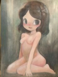 animal_crossing animal_crossing_girl mob_face muramasa_mikado murana_(muramasa_mikado) nintendo nipples nude_female oc oil_painting only_player painting painting_(artwork) villager_(animal_crossing)