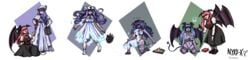 2girls ass_expansion blue_hair breast_expansion corruption demon demon_girl demon_horns demon_tail demon_wings hair_growth head_wings identity_death koakuma large_breasts nyxx-x patchouli_knowledge purple_skin skin_color_change succubus takeover thick_thighs touhou transformation transformation_sequence wide_hips