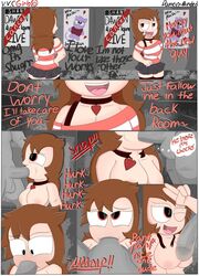 big_breasts blowjob breasts brown_hair choker_snapping convention cum_in_mouth damienminded dialogue english_text katzun minicomic penis shgurr snap_my_choker tagme text topless youtube youtuber