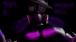 3d 3d_(artwork) breasts command domination fempyro gas_mask hat latex latex_suit looking_at_viewer pheromone_breathing pheromones submissive_pov team_fortress_2 text