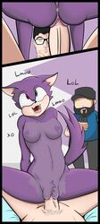 breasts cowgirl_position cr0n0art eric_(leyendasyvideojuegos) furry heterochromia interspecies marcos_(rangugamer) penis pussy rangugamer sonic_the_hedgehog vaginal_penetration wolfurra_the_coldblooded