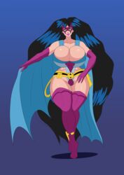 1girls annon batman_(series) bimbo breasts cape cleavage dc dc_comics helena_wayne huge_breasts huntress_(dc) lipstick long_hair looking_at_viewer skimpy solo thick_thighs thin_waist very_long_hair voluptuous wide_hips