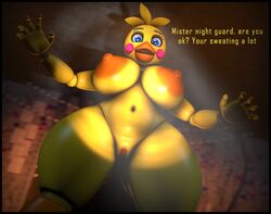 1girls 3d 3d_(artwork) animatronic beak belly_button big_areola big_breasts big_nipples blue_eyes breasts cheek_spots cheeks chicken curvy curvy_body curvy_female curvy_figure dialogue erect_nipples feathers female female_focus female_only five_nights_at_freddy's five_nights_at_freddy's_2 flashlight hourglass_figure huge_breasts huge_nipples large_areolae large_breasts large_nipples larger_female legs_apart looking_at_viewer looking_down naked nipples nude open_mouth perspective perspective_shot pink_cheeks pussy robot sfm source_filmmaker talking talking_to_viewer text thick thick_thighs toy_chica_(fnaf) underboob vagina voluptuous watermark yellow_body yellow_skin zentaisfm