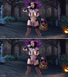 1futa 3d areolae balls bioshock bioshock_infinite black_hair blue_eyes bottomless breasts burial_at_sea busty cleavage condom cr3epsfm dickgirl elizabeth_comstock erect_nipples erection fingernails flaccid futa_only futanari halloween halloween_costume hourglass_figure huge_breasts intersex looking_at_viewer makeup nail_polish nipple_bulge pale_skin penis pose posing purple_eyes red_nails skimpy skimpy_clothes solo trick_or_treat wide_hips witch witch_hat