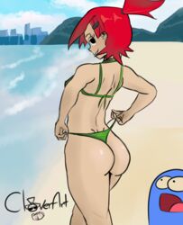 ass beach big_ass big_butt bikini clovernuts foster's_home_for_imaginary_friends frankie_foster red_hair thong thong_bikini