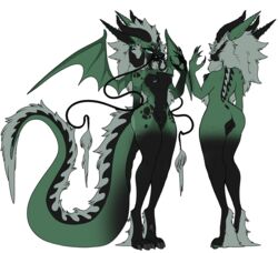 anthro anthro_dragon breasts breasts dragon fur horns oc pierced_tongue piercing piercings pussy tail tongue wings