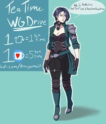 1girls blue_hair cleavage english_text female fire_emblem fire_emblem:_three_houses jrpc21 nintendo sequence shamir_nevrand solo solo_female text weight_gain