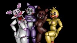 3d anthro breasts breasts_apart breasts_out breasts_to_breasts cindy_(fnac) covered_nipples covering covering_breasts covering_crotch eyelashes facing_another facing_away facing_back facing_each_other facing_forward facing_to_the_side facing_viewer fazbear_fanverse five_nights_at_candy's five_nights_at_freddy's half-closed_eyes hand_on_ass hand_on_breast hand_on_hip mangle_(fnaf) mouth_closed navel nipples open_mouth popgoes posing robot saffron_(popgoes) sfm tongue tongue_out toy_chica_(fnaf) vulva wink winking winking_at_viewer