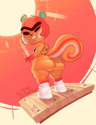 animal_crossing bottom_heavy female fur hazel_(animal_crossing) huge_ass hyper_bimbo nintendo shortstack sixsidesofmyhead squirrel thick_thighs unibrow video_games wide_hips