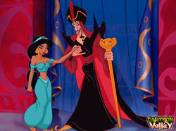 aladdin clothed disney disney_princess jafar one_eye_closed princess_jasmine