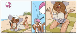 beach bimbo bimbofication breast_expansion female nipples sortimid tan transformation_sequence