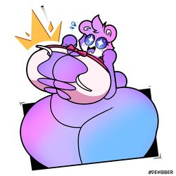 animal_crossing bear bottomless dewbber female fur huge_breasts huge_thighs judy_(animal_crossing) nintendo thick_thighs video_games wardrobe_malfunction wide_hips