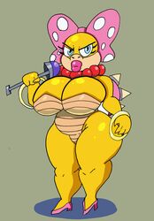 1girls anthro big_breasts big_lips bimbo blue_eyes bow breasts breasts_bigger_than_head chubby cleavage cleavage_cutout female female_focus female_only gooeyblob heels hips koopaling large_breasts looking_at_viewer mario_(series) necklace nintendo nude nude_female staff thick_thighs thighs wand wendy_o._koopa wide_hips