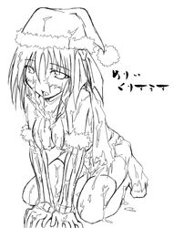 assassin_cross breasts bukkake cum hat heart kaminagi-tei kaminagi-tei_(artist) monochrome ragnarok_online santa_hat thighhighs